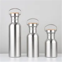 

25oz/26oz 700ml/750ml Portable Bamboo lid 304 Stainless Steel Water bottle