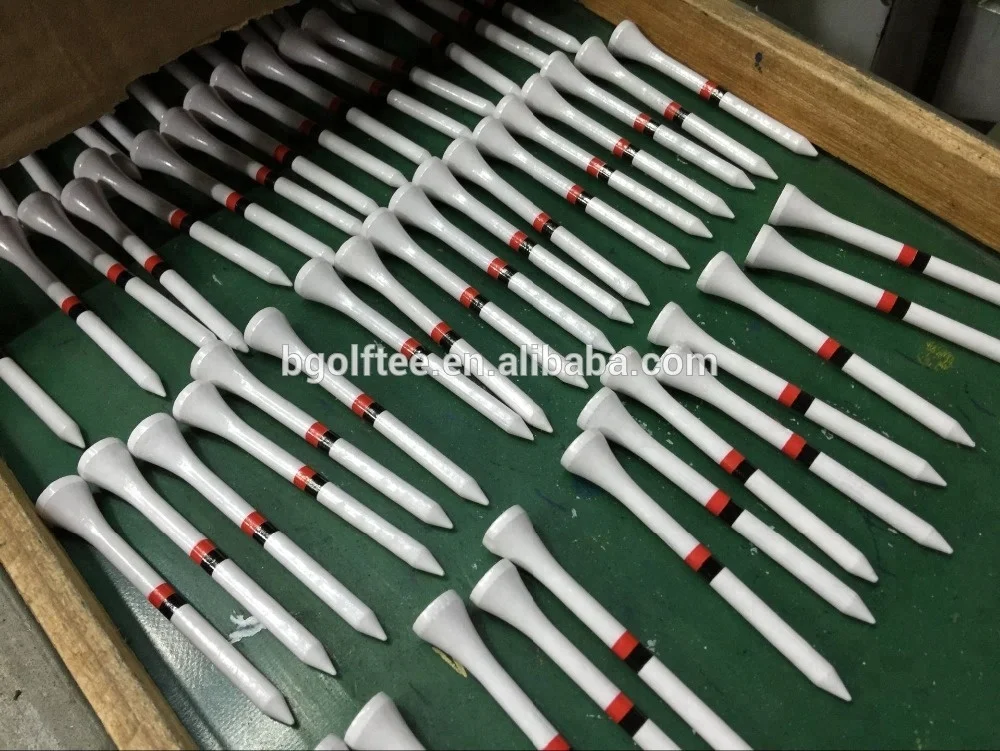 
Fair price for two color striped bamboo golf tees 