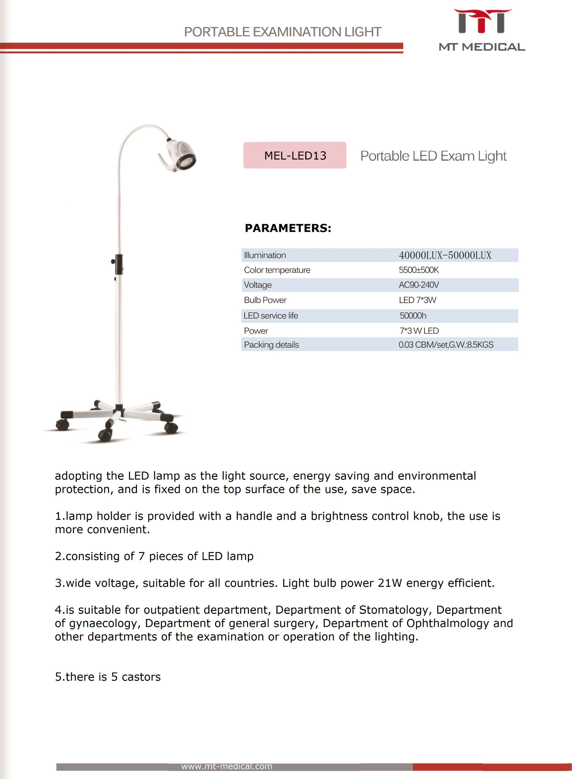 theatre led mobilelight portable MEL LED 13 single head led ot lights 120000lux operating room light led