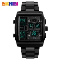 

1274 SKMEI Brand Men Dual Display Wristwatch Quartz Digital Movement Waterproof Clock Man Sport Watch EL Light