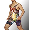 Custom China Men's cheap Wrestling Singlets sublimated printing funny Fighting Outfit weightlifting singlet for sale