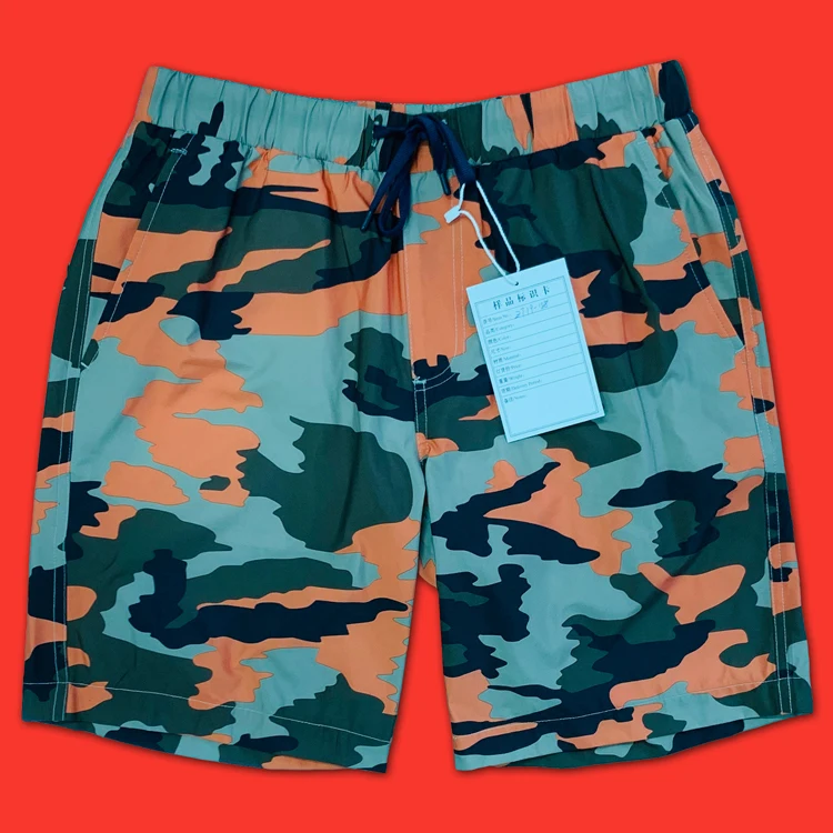 

Wholesale Customized Logo Camo Board Shorts 4 Way Stretch Men Swim Trunks Beach Wear, Any color will be printed brilliantly according to pantone card