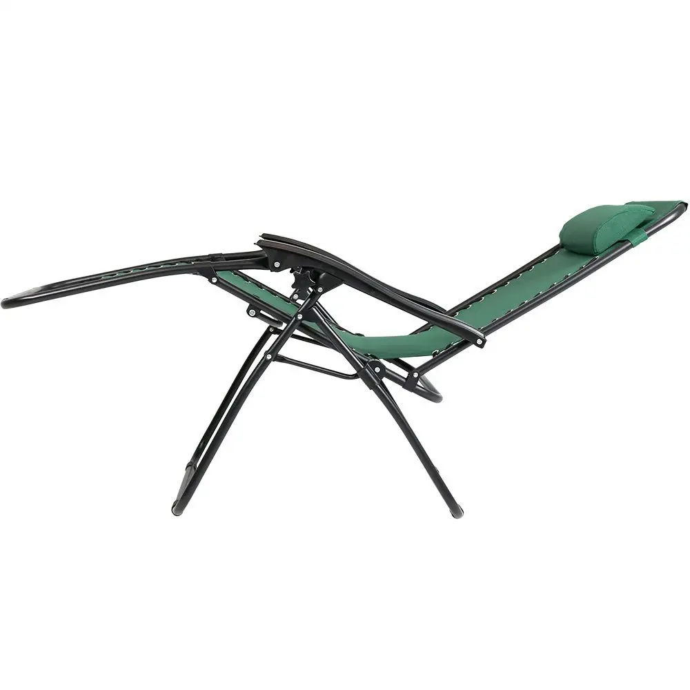 Outdoor Garden Patio Zero Gravity Reclining Beach Lounge Chairs Set Of 2 With Pillows Matching