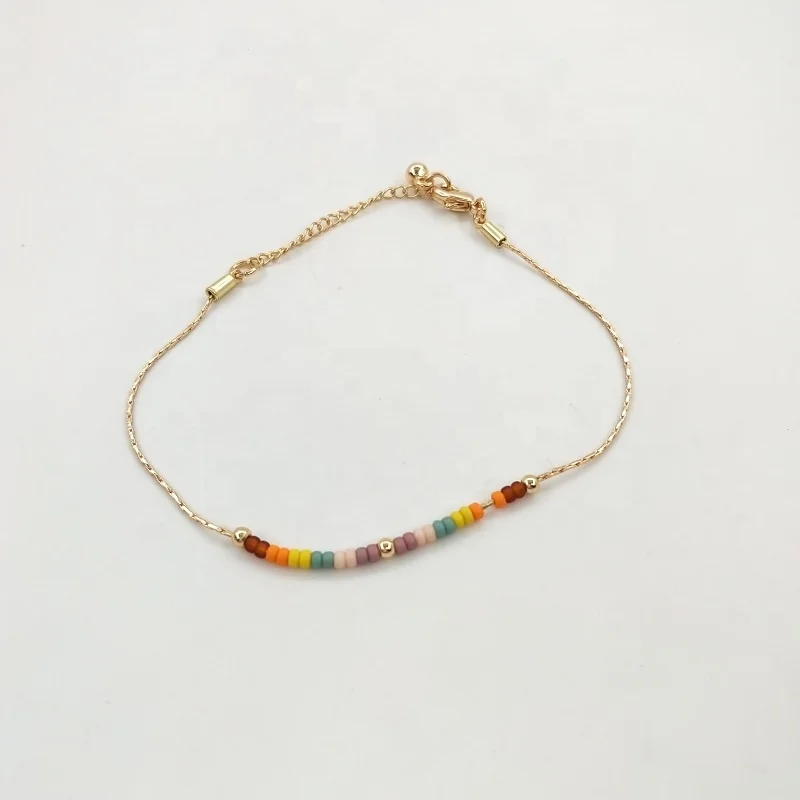 

11/0 miyuki delica beads bracelets gold chain miyuki jewelry in many colors