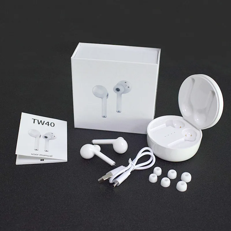 

TW40 TWS Wireless Bluetooth 5.0 Earphones Super Bass 6D 3D HiFi Stereo Headset Handsfree Call Sport Dual Earbuds Built-in HD Mic