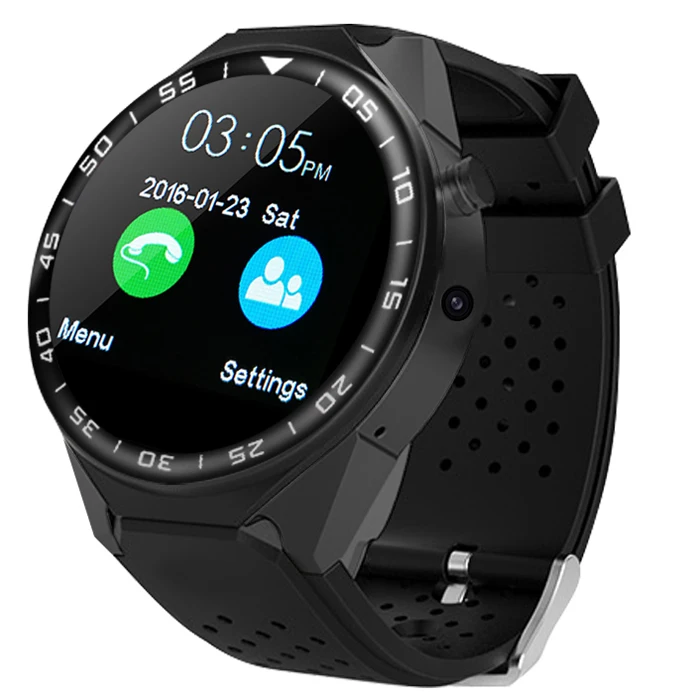 

3G WiFi GPS Sport Android Smart Watch with heart rate tracker, Black/silver