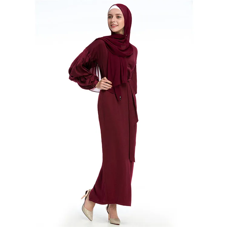 

2019 Soft Crepe Party Muslim Islamic Dresses Uk Kaftan Muslim Dress Islamic Clothing Abaya, Black,gray,apricot,wine red