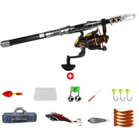 

2019 New Telescopic Fishing Pole Combo Set All-in-one Full Kit Collapsible Rods Reels Lures Hooks Bag Fishing Kit