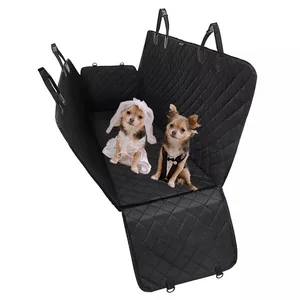 Image of Car Dog Seat Covers Pet Mat With Adjustable Seat Anchors Waterproof & Machine Washable & Non-Slip Backing Quilted Padded Hammock