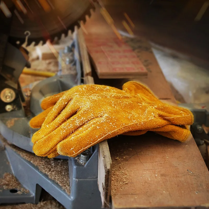 
Wholesale industrial cow leather work safety gloves 