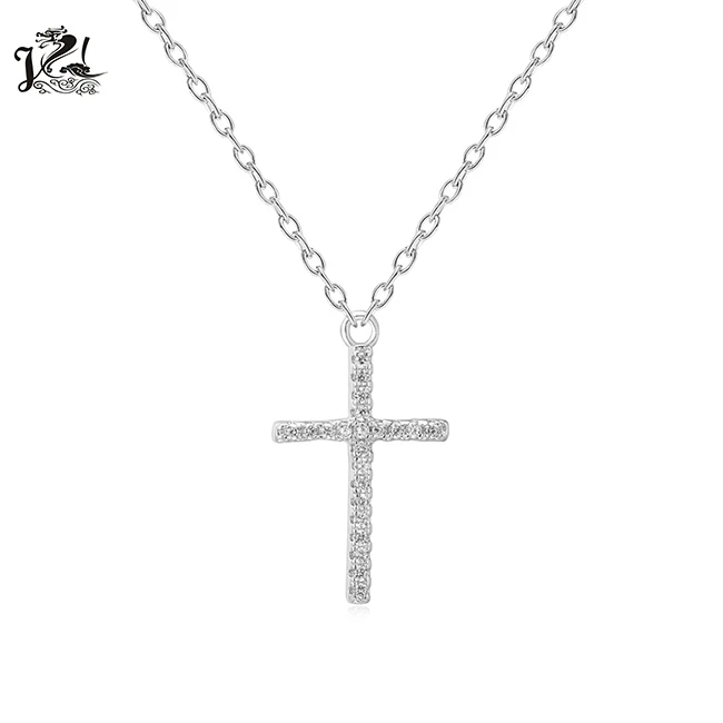 

925 silver cross shape design women cross necklace