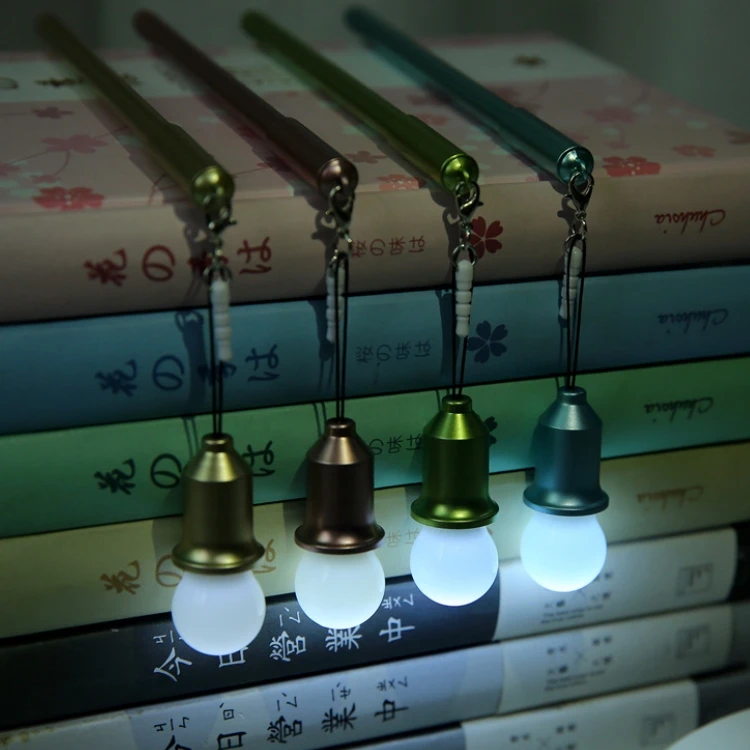 Creative Light Bulb Dust Plug Gel Pen Charm Fine Office Kids School Stationery 