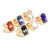 Fancy jewelry wholesale colorful crystal 316l stainless steel little bear ring