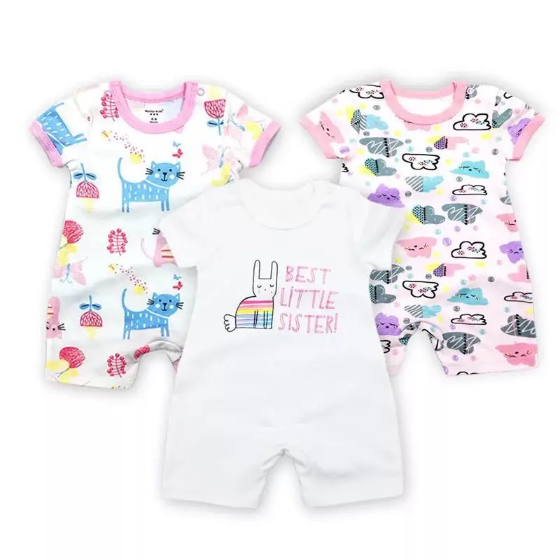 

Wholesale Baby Short Sleeves Rompers Online Floral Romper Baby Newborn Clothes Baby Romper, Fixed color