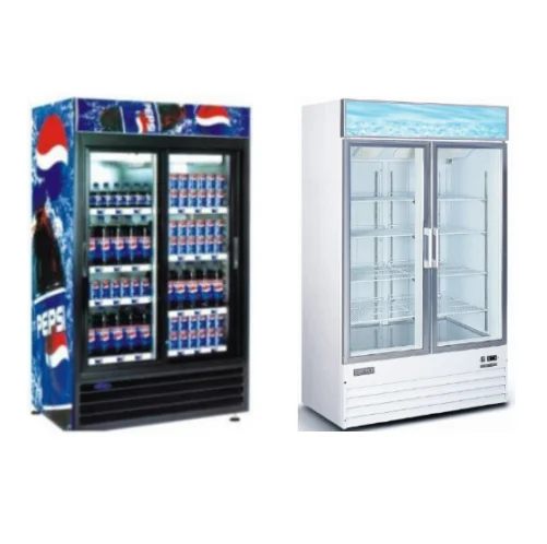 double sided display fridge