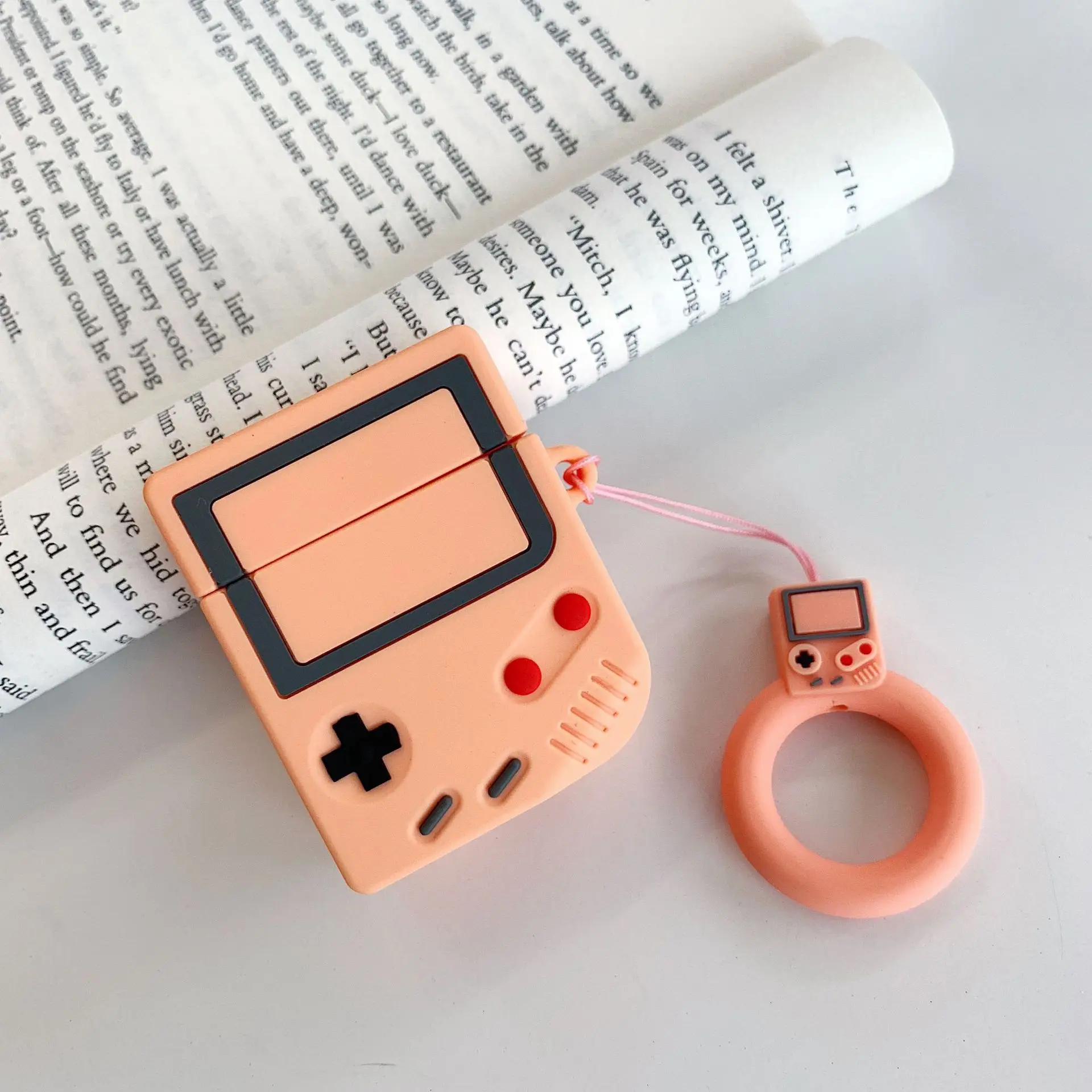

OEM custom Creative cute game machine shape silicone earphone charging for Airpod case with pendant