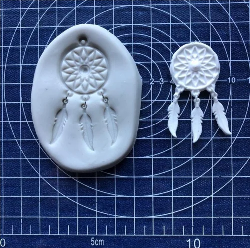 

Cake Tools leaf flower dream catcher 2inch silicone mold Decorating Cupcake topper chocolate Gumpaste fondant cake tool mould