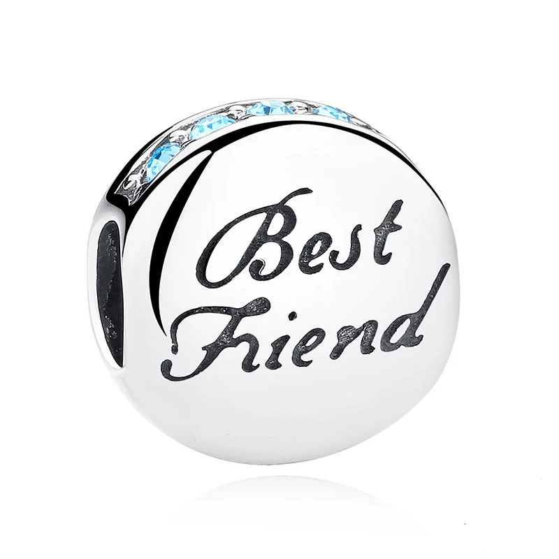 

Friendship Gift 925 Sterling Silver Best friend Beads Charms fit Brand Bracelets Necklace