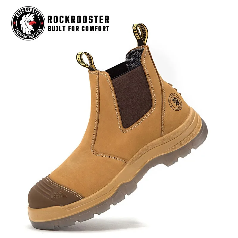 Wholesale Brand Src Australian Standard No Lace Work Boots Black Color Steel Toecap Industrial 