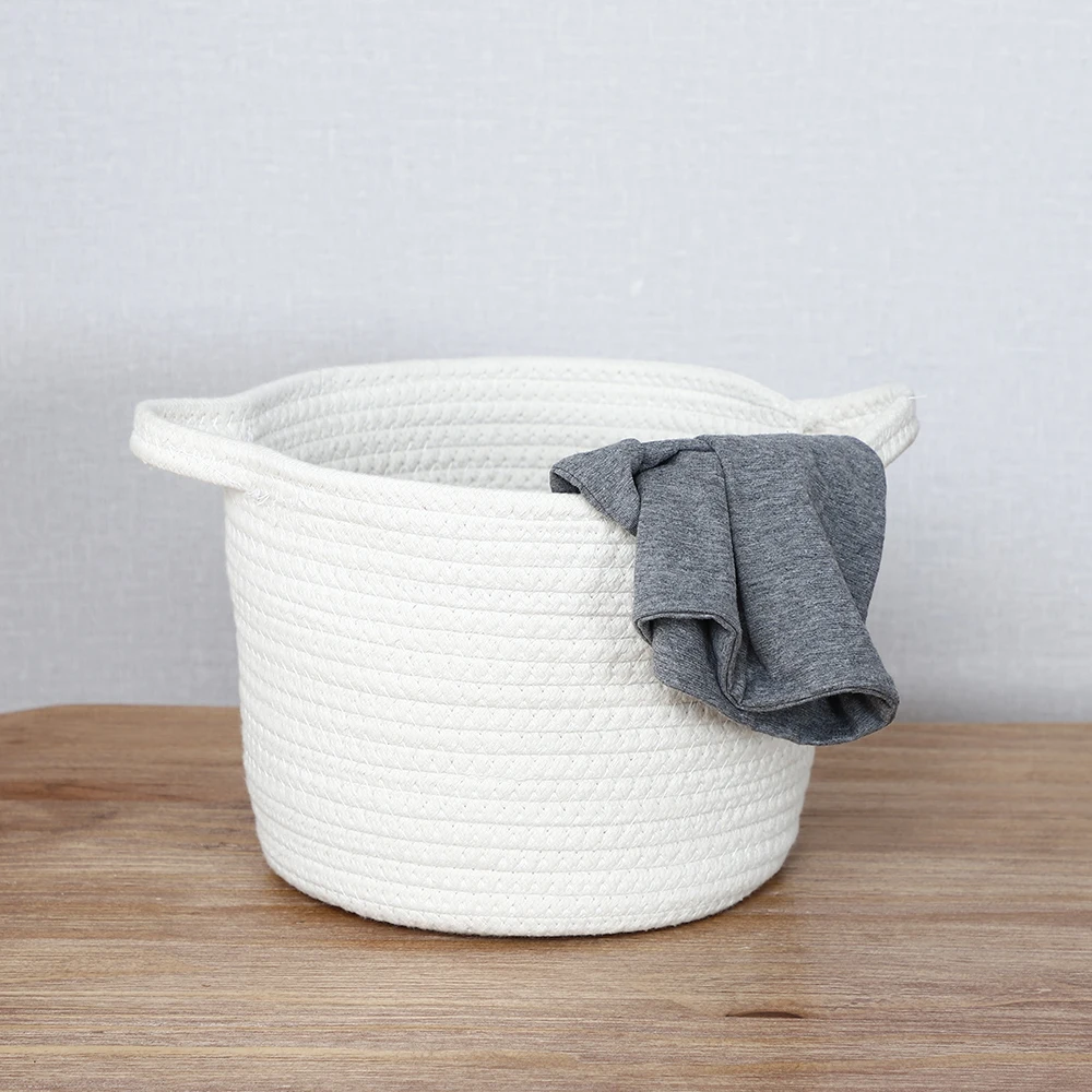 Extra Large Cotton Rope Storage Baskets Woven Toy Basket/laundry Basket Customized Logo