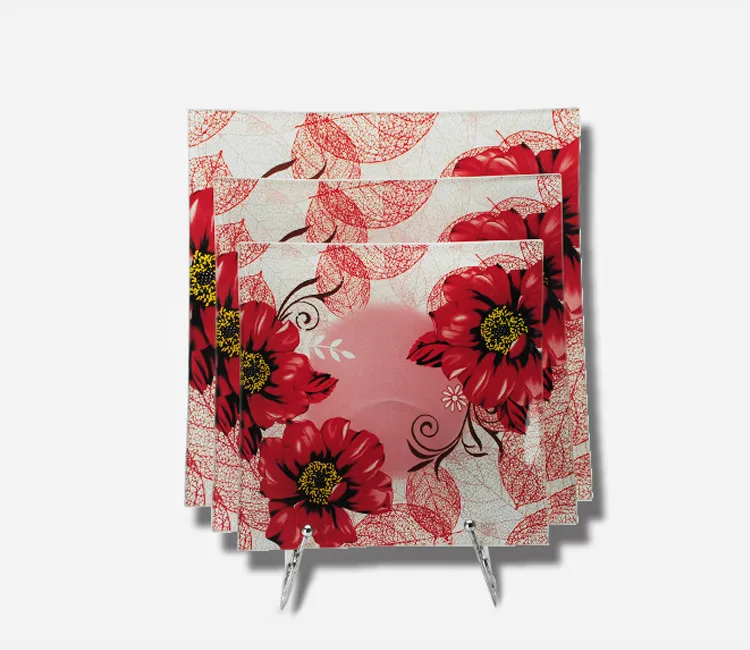 clear glass square plate