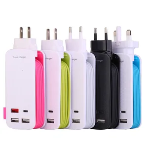 China Factory Wholesale US EU UK type c port QC3.0 USB Travel home Charger multi port usb charger for iPhone