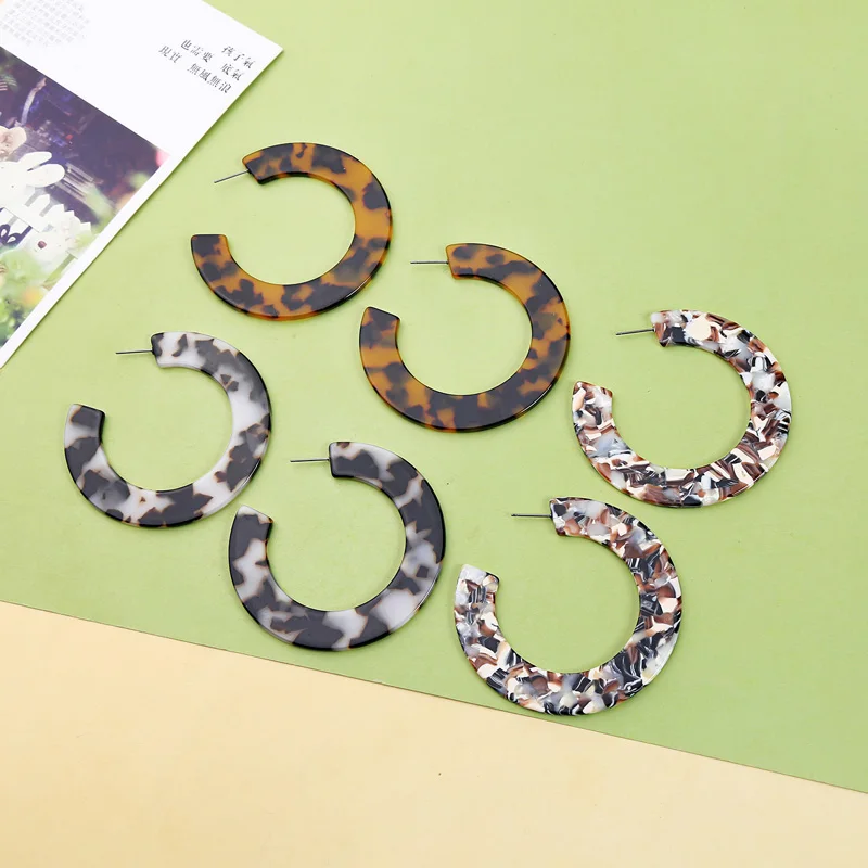 

ed00946c Circular Handmade Women Acetate Earrings For Women 2019 Hot, As picture