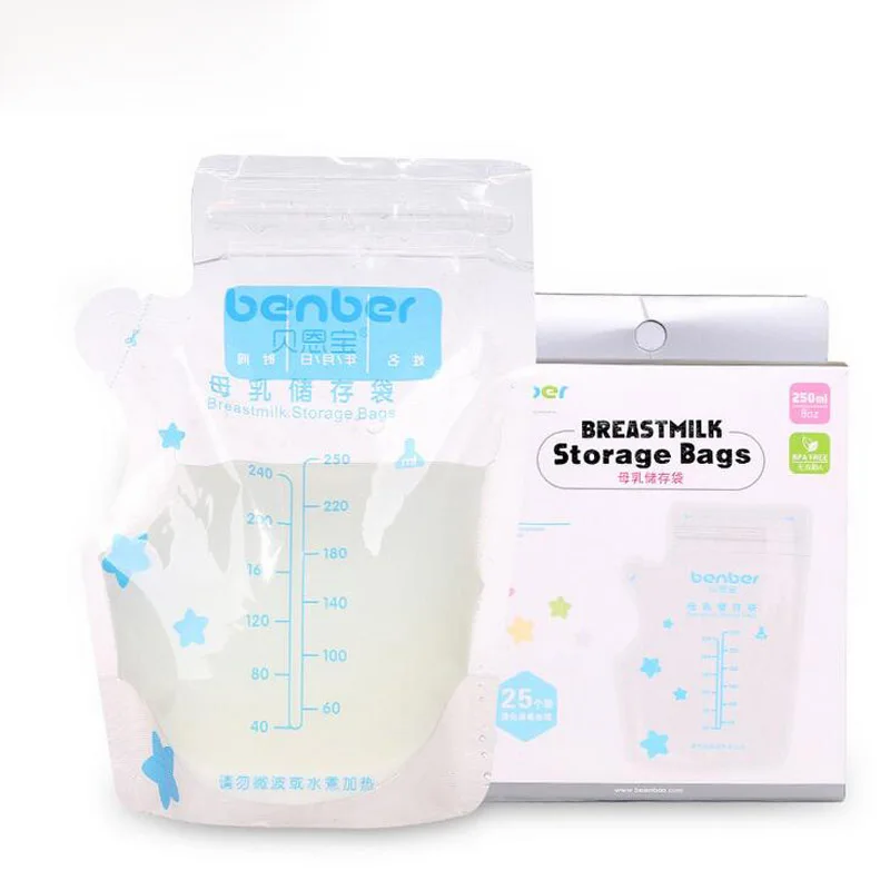 250ML Disposable Breast Milk Storage Bags Infant Baby Food Fresh Preservation Keep Storage Bag Breast Pump