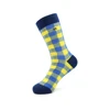 Combed cotton socks for boys school students young man socks with checks