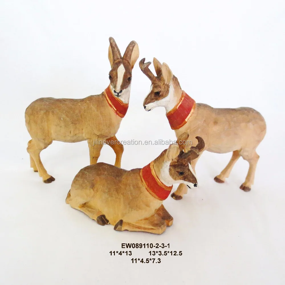  Wooden hadn carved sheep