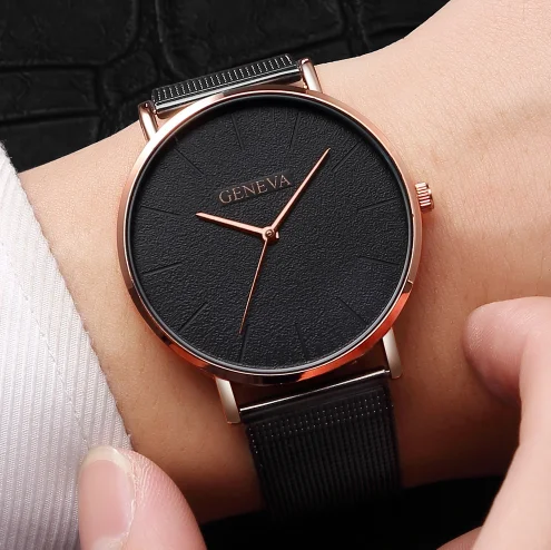 

Amazon Hot Sale Sport Quartz watches Ultra Thin Geneva Wrist Watches for Men Custom Logo Cheap Watch 12 colors