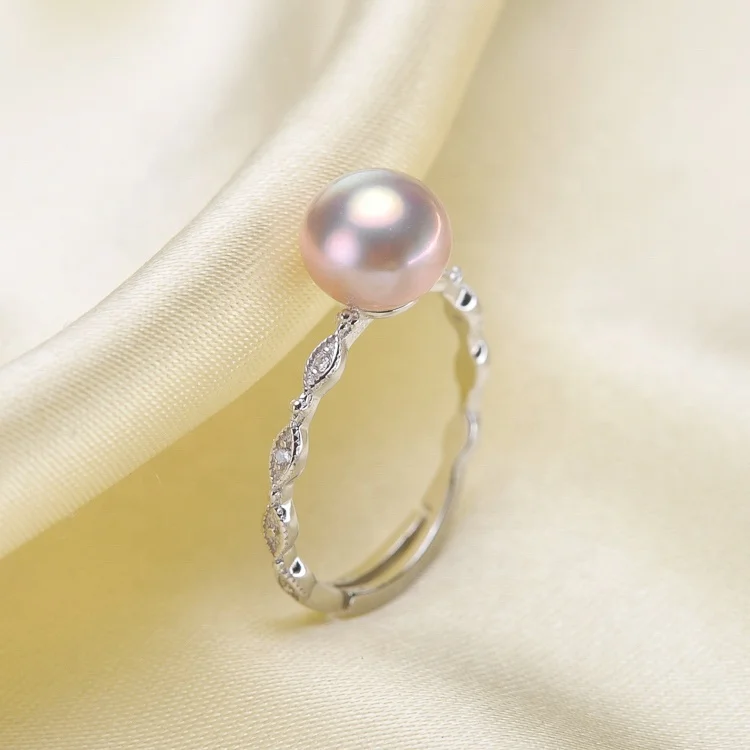 Diy Pearl Ring 925 Silver Accessories Natural Freshwater Pearl Rings ...