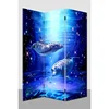 newest summer room partition sea world room separators 3 panels canvas folding screens