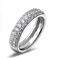 

Top quality wholesale men's jewelry genuine plating s925 silver micro pave zircon ring for women men wedding