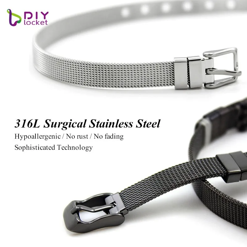 Wholesale 8mm Adjustable Stainless Steel Mesh Bracelet For Slide Charms