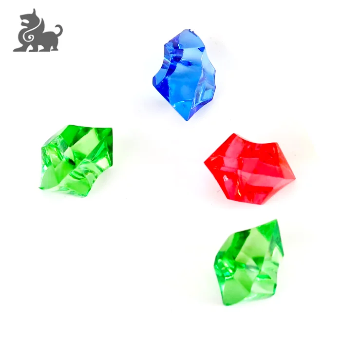 

Colorful irregular shape plastic gem25*20mm for board game, Customized
