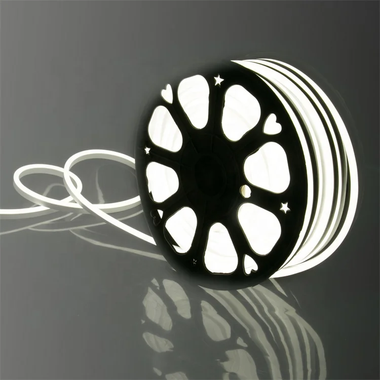

16mm Mini Color Jacket Flex Neon LED 110v every 0.5meter cuttable Flexible LED Neon Rope, White