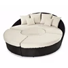 Outdoor Rattan Wicker Garden Furniture Set With Cushion And Pillows Round Sofa Bed For Hotel