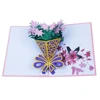 2019 new style custom design music pop up 3d flower greeting card