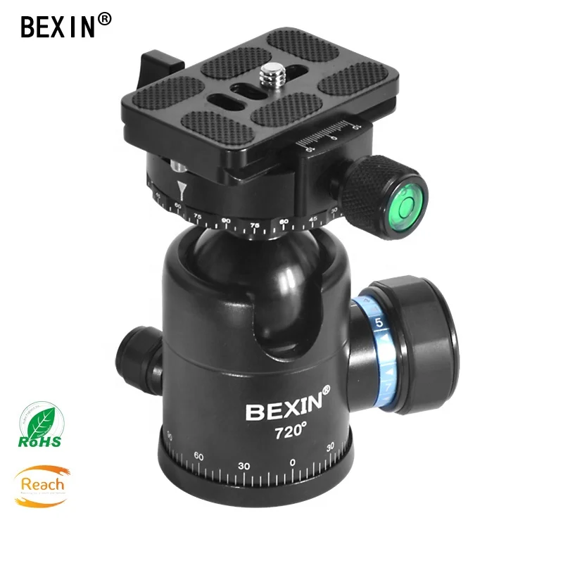 

BEXIN Camera accessories Professional Aluminum dslr slr camera Ball Head 720 degree rotation panoramic Gimbal tripod head, Black