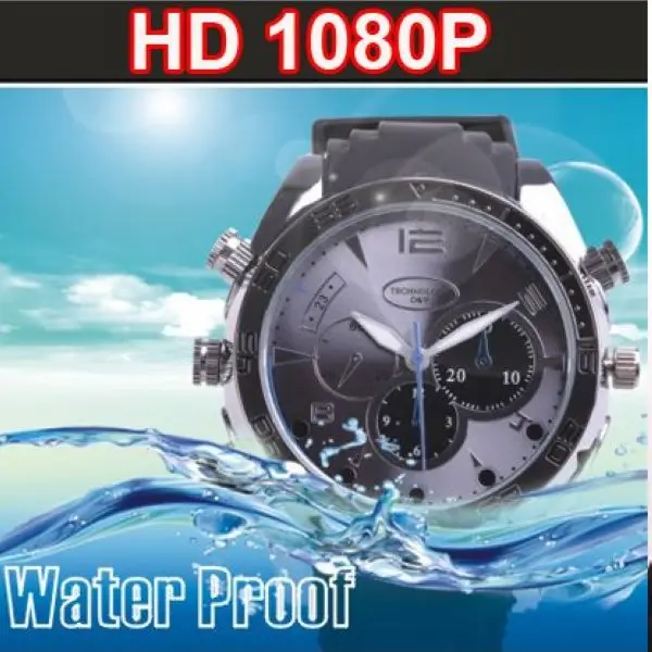 Factory Direct sell Black Spy Smart HD 1080P IR hidden Camera Watch With Camera