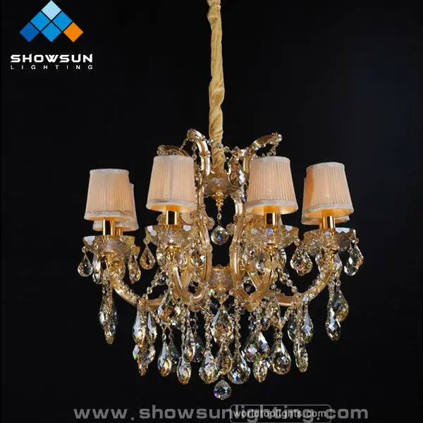 8 Lights Gold Fabric Chandelier Shades Buy Fabric Chandelier Shades