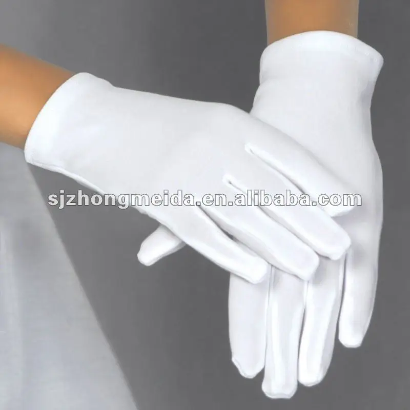 Girl's White Cotton Gloves