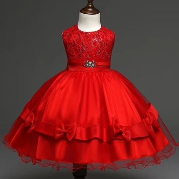 red kids frock