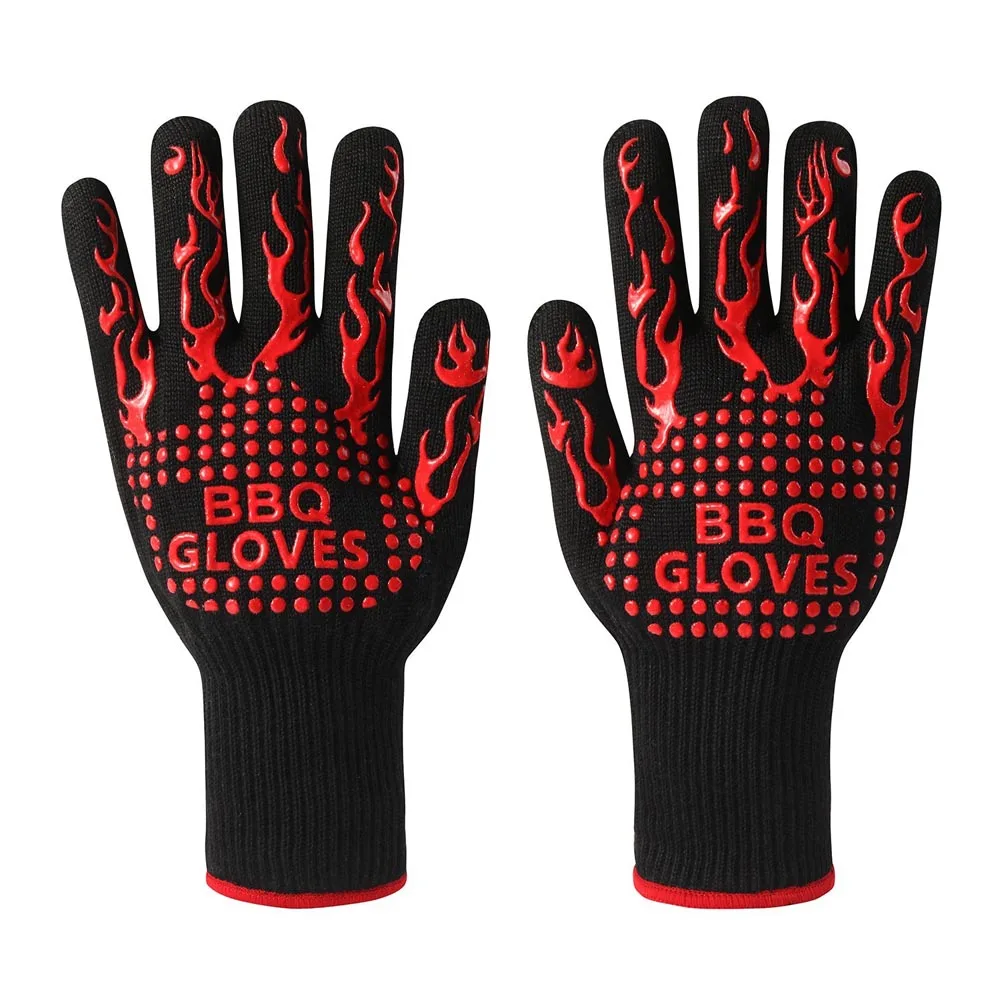 

Customized Barbecue Oven Glove Handschuh OEM 932F Extreme Heat Resistant Gloves Grill BBQ Gloves, Black;red;blue or customized