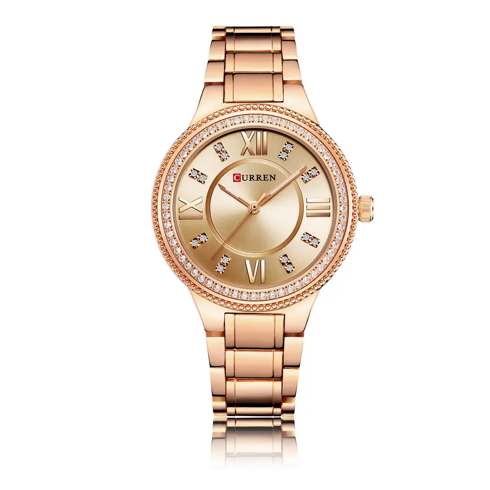 

Curren Luxury Pretty Quartz Watches For Ladies Wristwatch With Mini Diamonds 9004, 6 colors for you choose