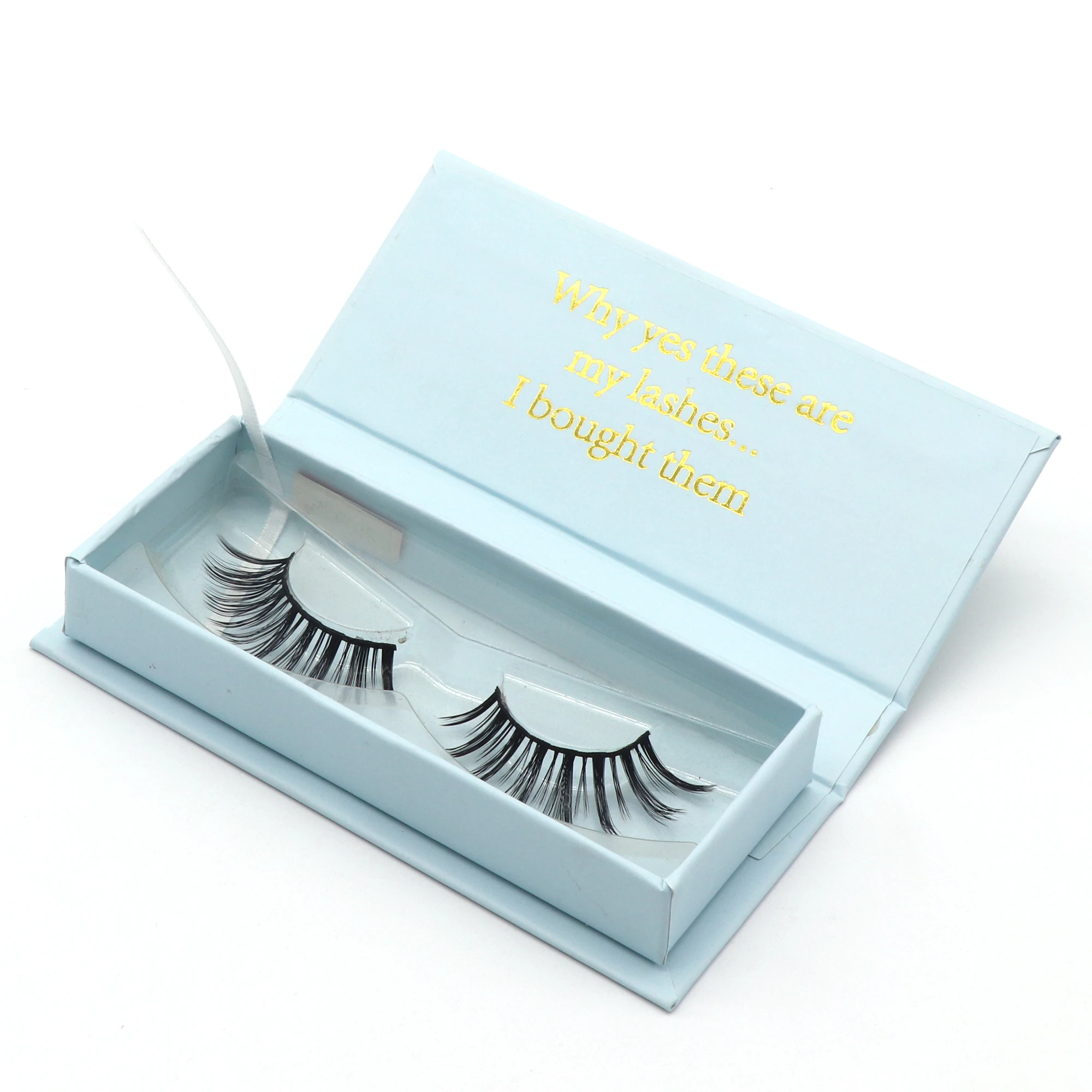 

Private label eyelashes packaging light weight 3d mink hair clear band eyelash, N/a