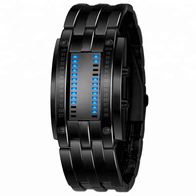 2018 New Modern Design Men Binary Watch Women Sport Analog Double Row Light Watches Factory Directly Sale Wristwatch Wholesale