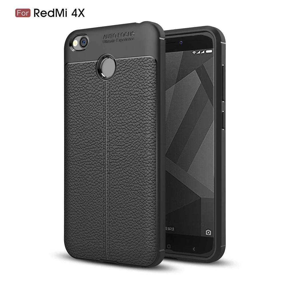2017 New Design Carbon Fiber Lichee Pattern For Xiaomi Redmi 4X Soft TPU Case For Xiaomi Redmi 4X