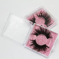 

25mm 5d mink eyelashes 3d mink full strip lashes square box Custom logo unique lashes